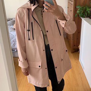 Urban Outfitters Sparkle & Fade Pastel Pink Rain Coat Jacket Size S